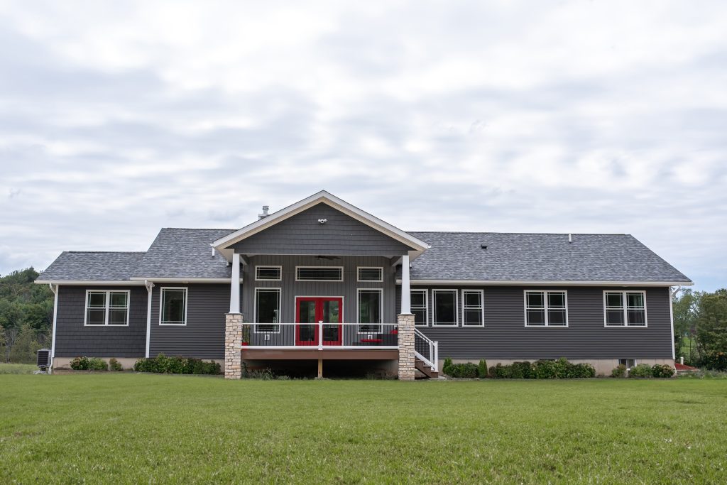 Custom home exterior in Lenoxville