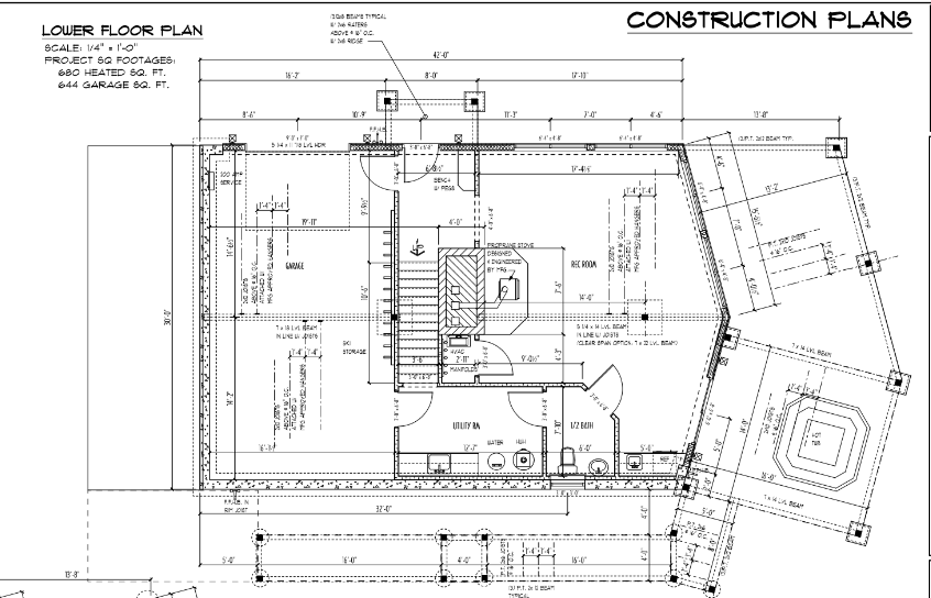 Burke - Lower floor plan blueprint