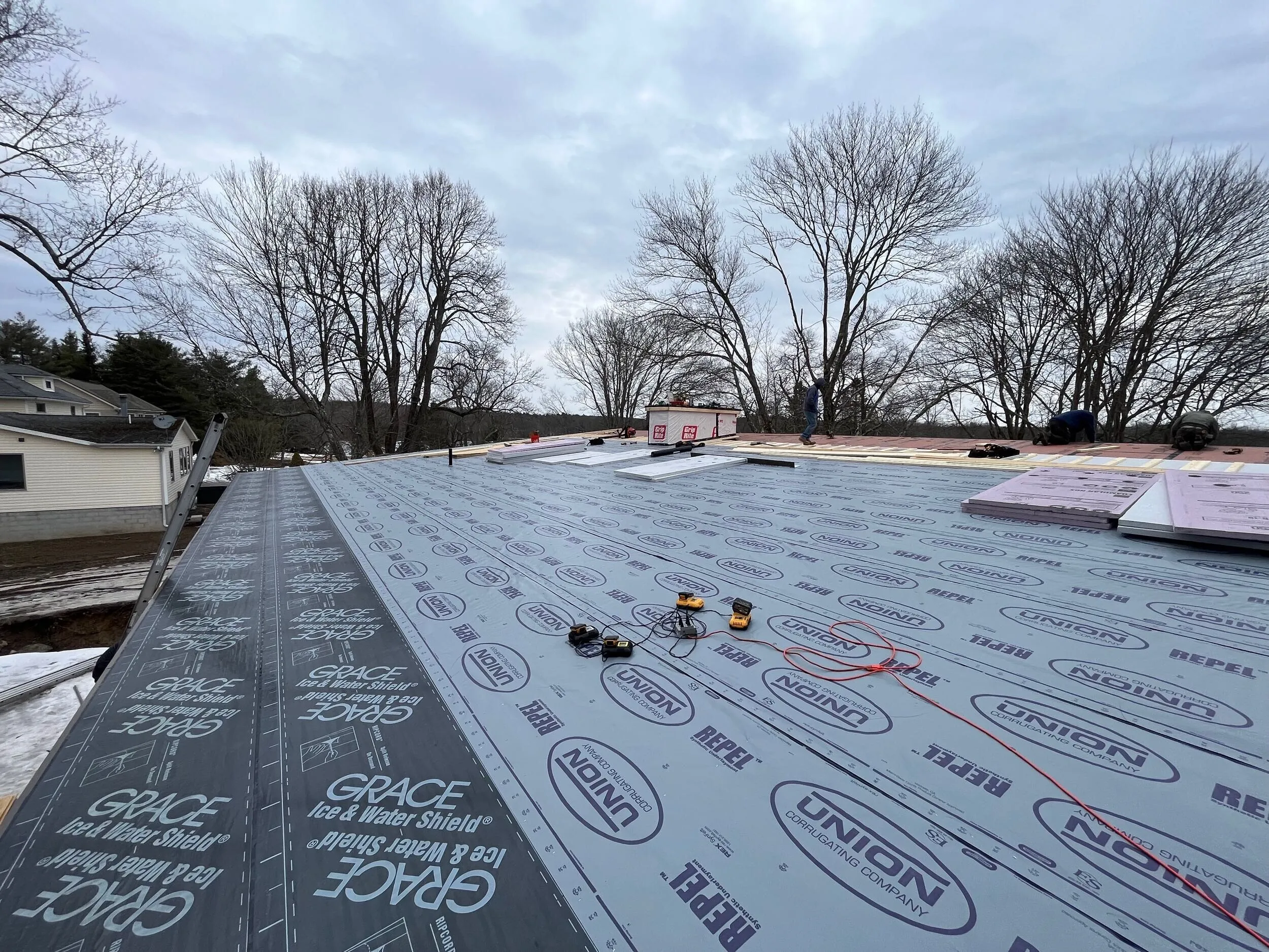 Metal roof installation
