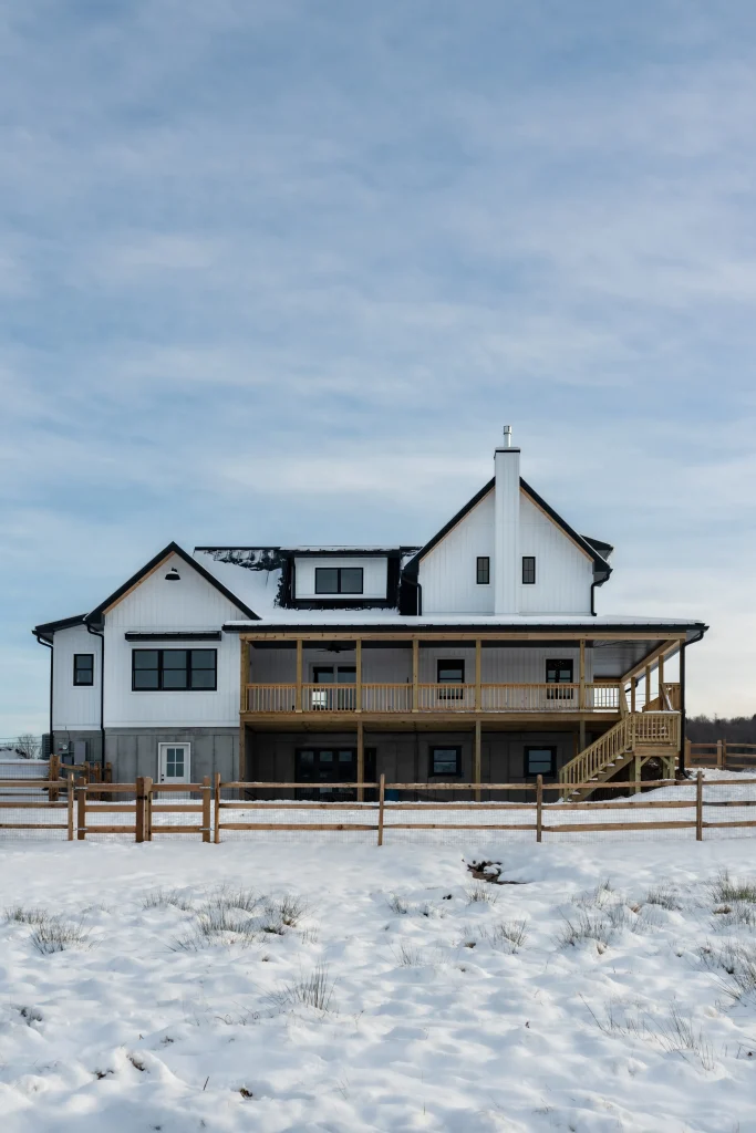 New Home construction with decking and fencing