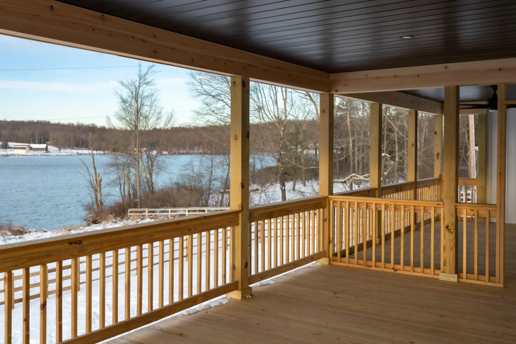 out door decking area for new home construction